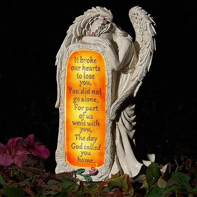 Angel Garden Statues Outdoor Decor, Solar Angel Figurines Lights for Garden Decoration Yard Art Memorial Gifts for Loss of Loved One by GreenHaven Gardens