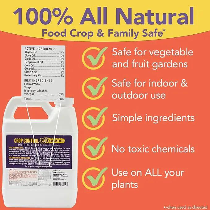 Trifecta Crop Control Super Concentrate All-in-One Natural Pesticide, Fungicide, Miticide, Insecticide, Help Defeat Spider Mites, Powdery Mildew, Botrytis, Mold and More on Plants 32 OZ by GreenHaven Gardens