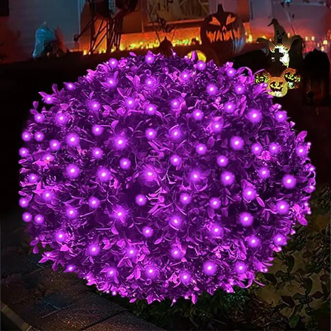 HISHINY Halloween Lights Outdoor,100LED 5ftx5ft Purple Net Lights with Connectable, Waterproof,UL Certified and Durable Green Wire Design for Bushes,Trees, Outdoor Indoor Party Decorations(Purple) by GreenHaven Gardens
