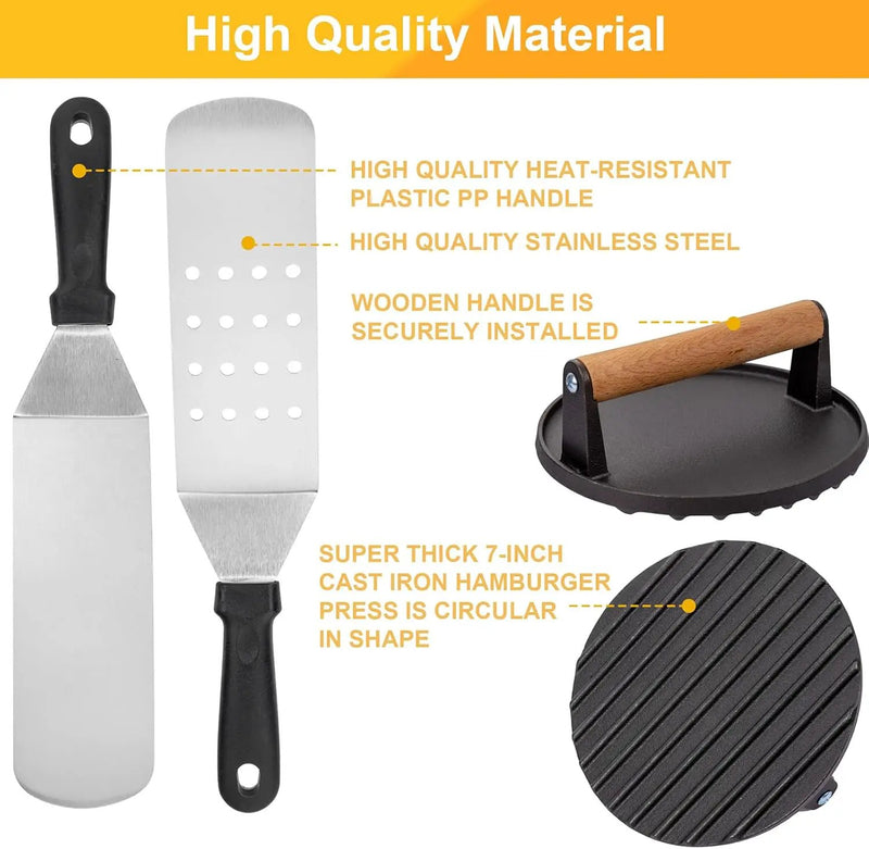 Supernal 29Pcs Blackstone Griddle Accessories,Men, BBQ Accessories,Blackstone Accessories,Camping Accessories,Men Gifts for Birthday,Flat Top Grill Accessories,Griddle Accessories Kit by GreenHaven Gardens