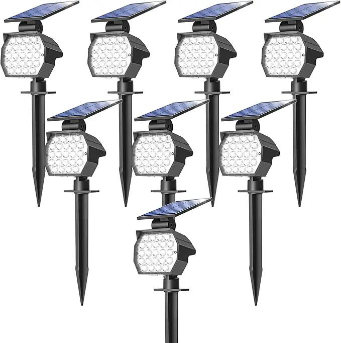 NIORSUN Solar Spot Lights Outdoor,23 LEDs Landscape Lighting with Auto On/Off and 3 Lighting Modes, IP67 Waterproof Spotlights,Outdoor Solar Lights for Yard Garden,8 Pack(Cool White) by GreenHaven Gardens