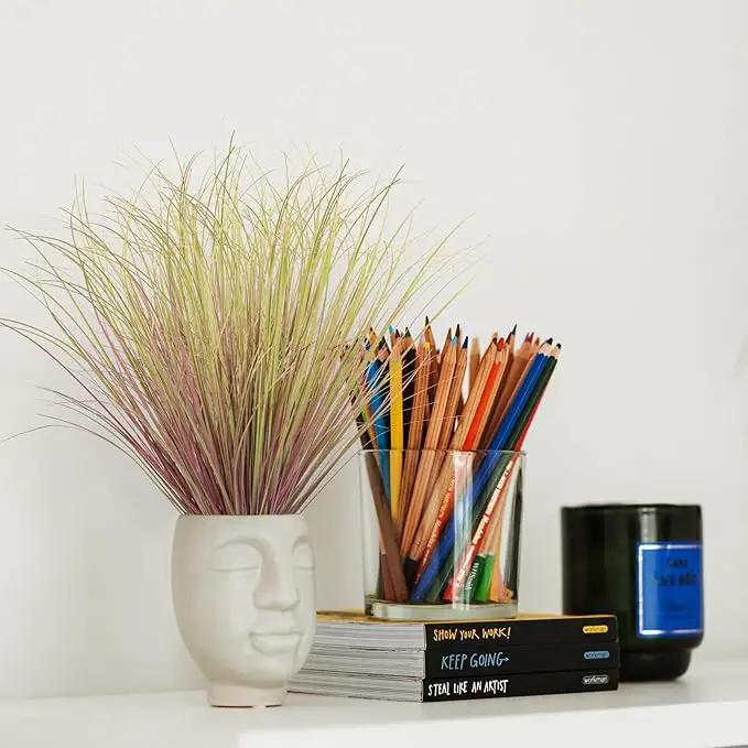 12Pcs Artificial Grass Plants, Faux Shrubs Wheat Grass, Artificial Tall Grass Fake Plants for Outdoor Decor,Artificial Greenery Stems Weed for Room Indoor Home Decor（Light Purple） by GreenHaven Gardens