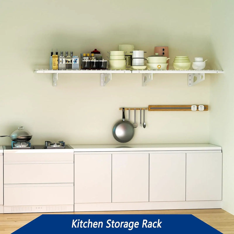 2-Pack 1.5x3FT Garage Shelving 17.7-inch-by-35.8-inch Wall Shelf Garage Storage Rack Wall Mounted Floating Shelves,White by GreenHaven Gardens