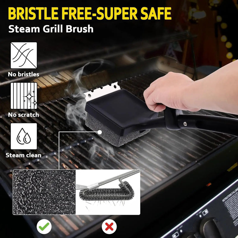 Grill Brush Brsitle Free, Replacement Cleaning Head, Heat-Resistant Kevlar Head for Steam Grill Brush(Only Replaceable Cleaning Head) by GreenHaven Gardens