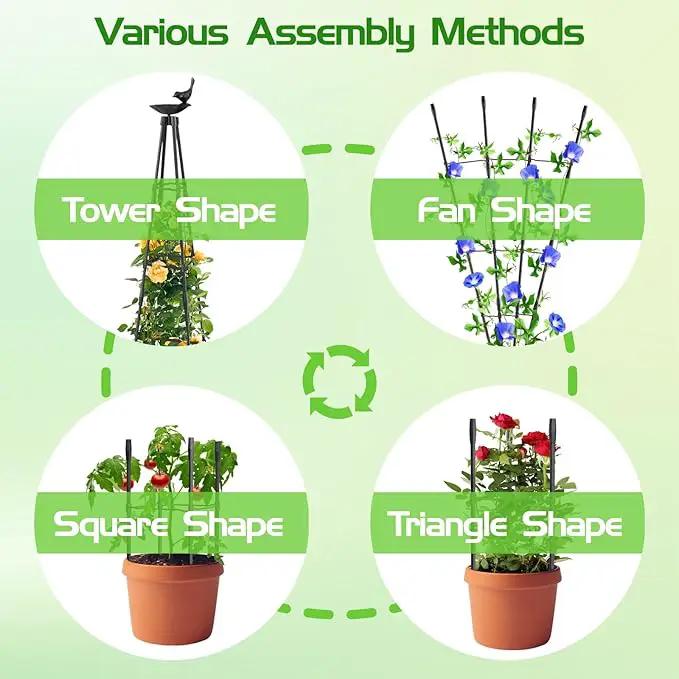 2 Pack Garden Obelisk Trellis for Climbing Plants | 79 Inches Tall Rustproof Metal Plant Support Trellis | Adjustable Garden Tower Trellis for Indoor Outdoor Vines Vegetables Flowers by GreenHaven Gardens
