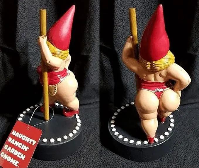 Funny Woman Dancing Gnome, Pole Dance Garden Gnomes, Funny Outdoor Indoor Statue for Home, Creative Figurine Decoration for Patio Lawn Garden Yard Art (Red) by GreenHaven Gardens