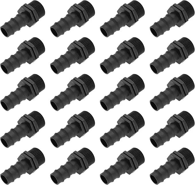 SING F LTD 20pcs 20mm to 3/4 Inch Couplings Irrigation Hose Connector Garden Hose Connector Kit Barb Connector for Drip Irrigation System Garden Pipe Fitting by GreenHaven Gardens