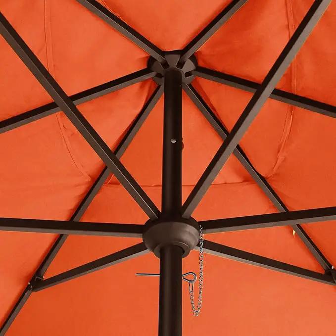 EliteShade USA 10-Year-Non-Fading 6.5x10Ft Rectangular Market Umbrella Patio Umbrella Outdoor Table Umbrella with Ventilation（Rust） by GreenHaven Gardens