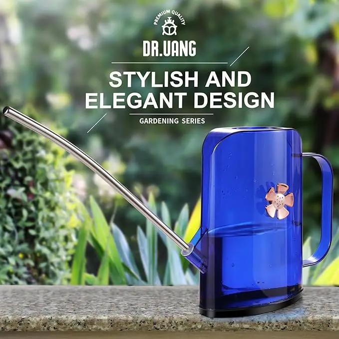 Watering Can Indoor for House Plants Small Watering cans with Long Spout Flower Model Sprinkler Head 1.2L (Blue, 1.2L) by GreenHaven Gardens