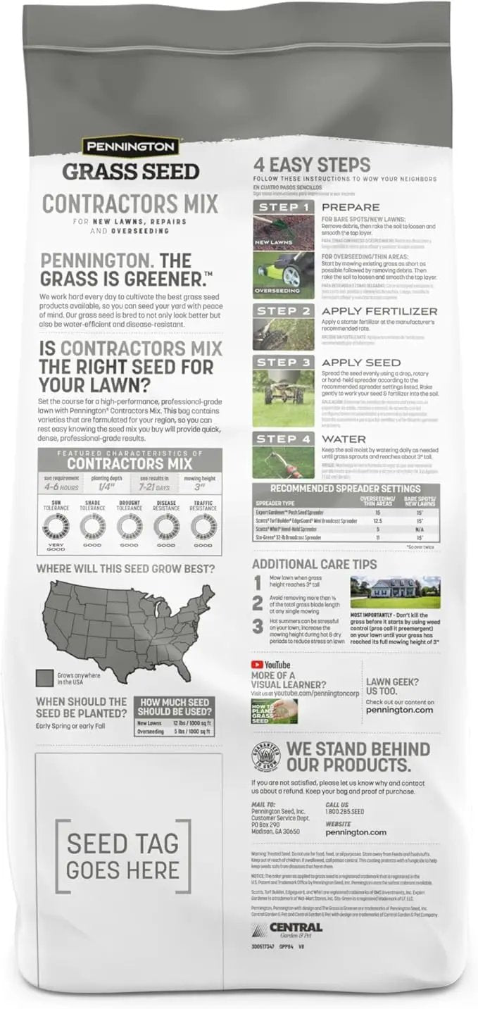Pennington Contractors Grass Seed Mix Central 7 lb by GreenHaven Gardens