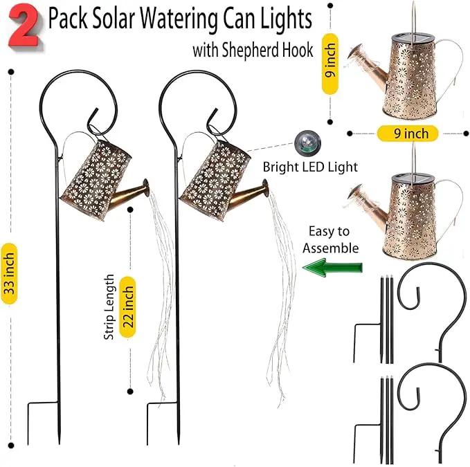2 Pack Solar Watering Can with Lights,Solar Outdoor Garden Decor Waterproof Hanging Lantern Landscape Lights Outside Decorations for Yard Lawn Patio Gardening Gifts. by GreenHaven Gardens
