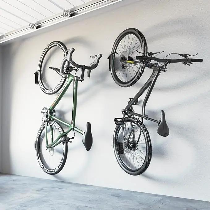 monTEK Swivel Bike Wall Mount, Bike Hangers for Garage, Space-Saving Vertical Bike Rack, Sturdy Bike Storage Rack Holds Up to 66lbs, Easy to Install, Black by GreenHaven Gardens