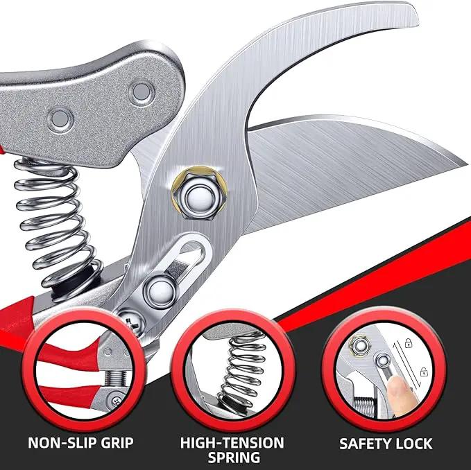 Pruning Shears for Gardening - DECERK 8.5" Professional Bypass Garden Scissors & Clippers, Heavy Duty Hand Held Pruners for Branch & Tree Trimming, Gardening Gifts for Women Men, 2025 Gardener Tools by GreenHaven Gardens