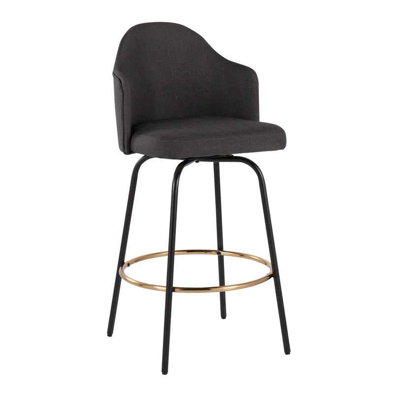 Ahoy - Contemporary Fixed Height Counter Stool Round Footrest (Set of 2) by HouseOfZazla