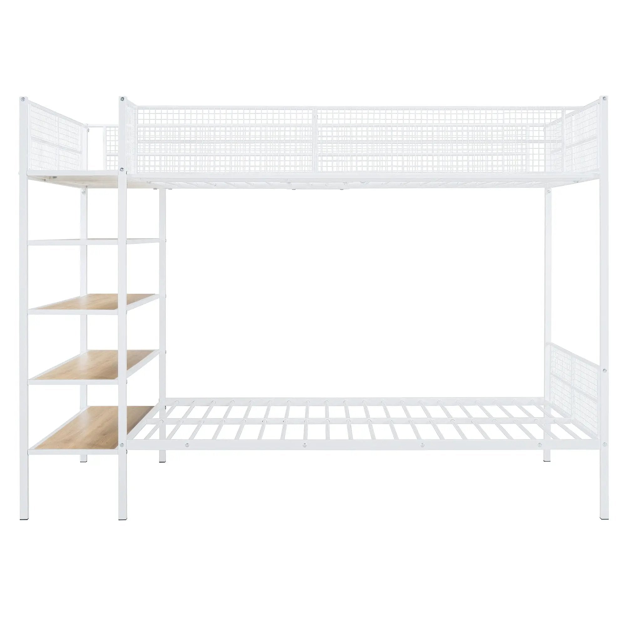 Bunk Bed With 5 Tier Shelves by HouseOfZazla