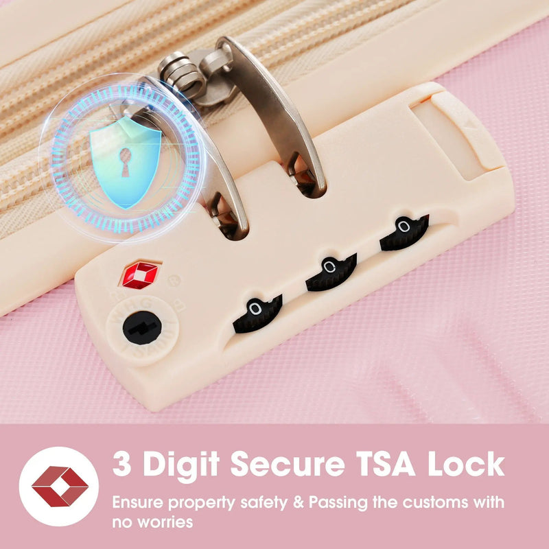3 Piece Luggage Set Hardside Spinner Suitcase with TSA Lock by HouseOfZazla
