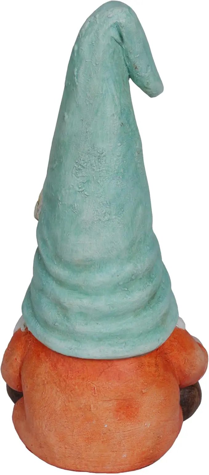 Alpine Corporation MCC844 Indoor/Outdoor Gnome Reading a Book Garden Statue, Charming Gnome Statue with Hat, 20" H, Turquoise by GreenHaven Gardens