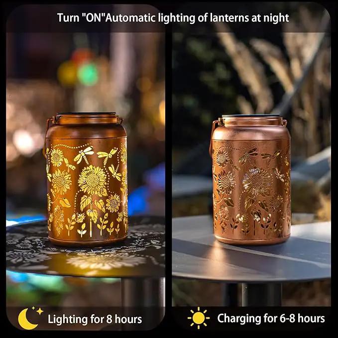 2pack Solar Lanterns Lights Outdoor Hanging Lantern Waterproof Metal LED Dragonfly Christmas Decor Gifts for Women Mom Grandma Solar Light for Garden,Yard,Patio, Lawn,Pathway,Landscape by GreenHaven Gardens