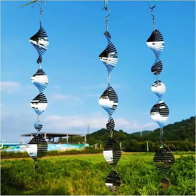 Metal Bird Scare Discs Set-Highly Reflective Double-Sided Bird Reflectors,Extra Sparkly Wind Spinners Outdoor Garden Decor, Bird Devices Deterrent to Scare Birds Away from Yard Patio Farm by GreenHaven Gardens