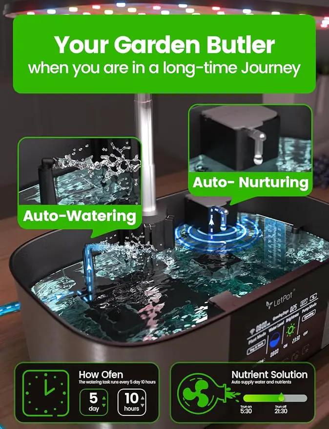 LetPot LPH-Max Hydroponics Growing System Kit, 21 Pods APP & WiFi Automatic Controlled Smart Indoor Garden with 36W LED Grow Light, Auto Drip Irrigation Kits, Self-Managed Nurturing & Watering by GreenHaven Gardens