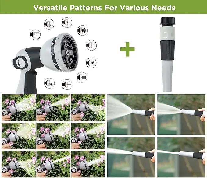 Tuyeho Retractable Garden Hose Reel 90 FT, Wall Mount Heavy Duty Water Hose Reels with Automatic Slow Rewind System, Outdoor Hoses Reel with 2 Hose Nozzles for Garden Watering, Car Wash, Pet Shower by GreenHaven Gardens