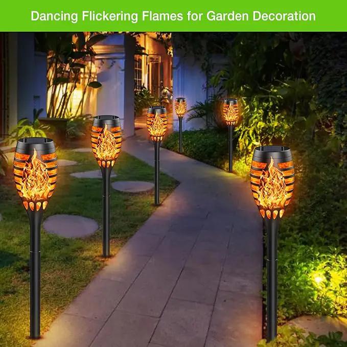 Solar Outdoor Lights, 10 Pack Solar Torch with Flickering Flame Waterproof, Solar Powered Garden Light, LED Flame Pathway Torches Lights for Yard, Patio, Outside Landscape Décor by GreenHaven Gardens