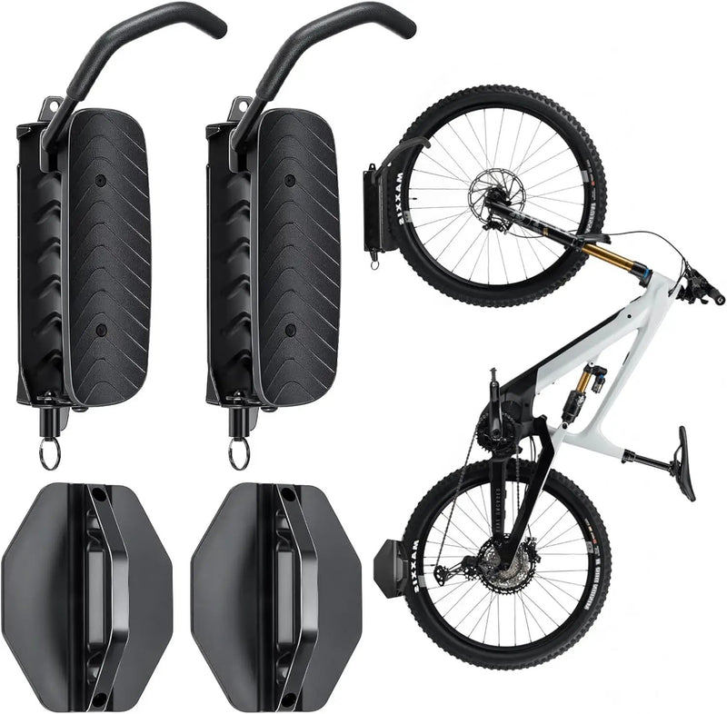 Bike Rack Garage, Bike Wall Mount – 2 Pack Bike Rack for Garage & Indoor Storage, Heavy Duty Vertical Bike Hanger Holds Up to 66 lbs, Space-Saving Bike Wall Rack for Home, Apartment, or Shed by GreenHaven Gardens