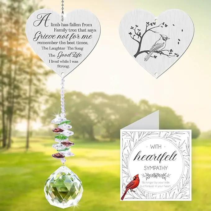 Memorial Gifts Crystal Garden Suncatcher, Sympathy Gifts for Loss of Loved One, in Memory of Loved One Gifts, Bereavement Gifts for Loss of Mom Dad, Cardinal Gifts Rainbow Maker Hanging Decoration by GreenHaven Gardens
