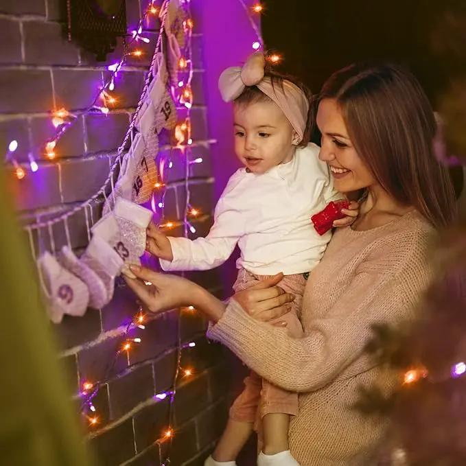 Ollny Halloween Outdoor String Lights - 60 FT 180 LED Orange and Purple Decorations, Waterproof Fairy Plug-in, 8 Modes and Timer for Party, Yard, Door, Christmas Decor by GreenHaven Gardens