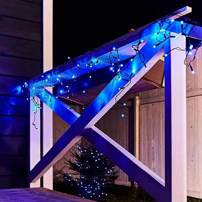 2 Pack Blue Solar Christmas Lights Outdoor Waterproof, Each 42.7 ft 100 LED Solar Powered String Lights, 8 Modes Solar Twinkle Lights for Garden Yard Patio Tree Porch Christmas Decorations by GreenHaven Gardens