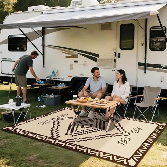WILDROOTS 5x8 Feet Del Diamond Plastic Outdoor Rug, Stain Resistant Waterproof Reversible Outdoor Patio Rug, Fade Resistant Camping Rug by GreenHaven Gardens