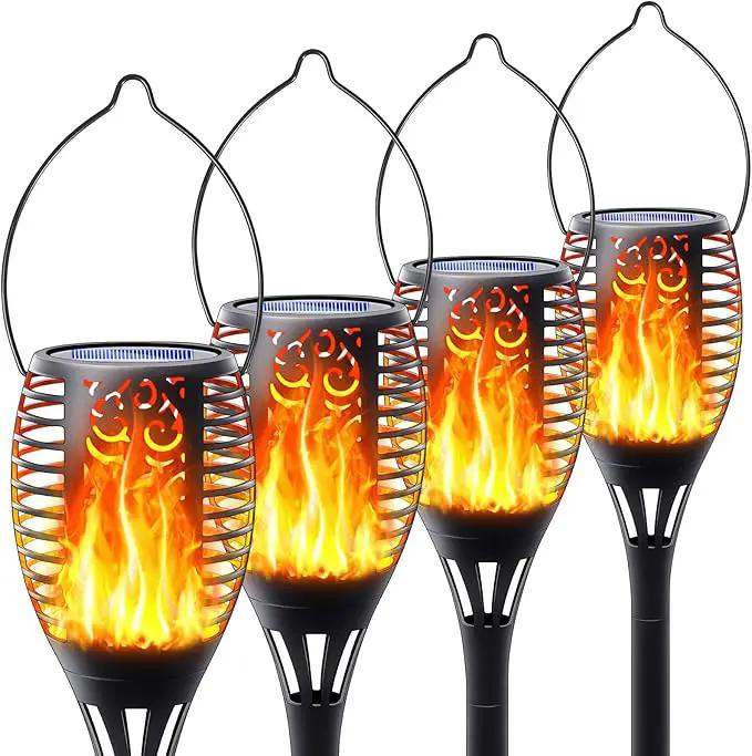 4Pack Solar Torch Light with Flickering Flame, Upgraded 3in1 Solar Lights Outdoor Hanging Lantern, Waterproof Landscape Decoration Lighting for Garden Yard Pathway Driveway, Auto On/Off by GreenHaven Gardens