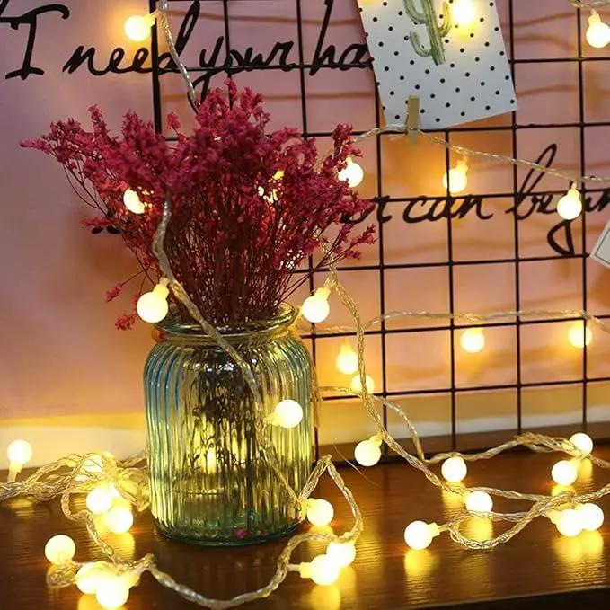 Globe String Lights 49 Feet 100 led,8 Modes Fairy Plug in Indoor String Lights for Bedroom,Classroom,Outdoor, Patio,Garden,Party,Wedding-Warm White by GreenHaven Gardens