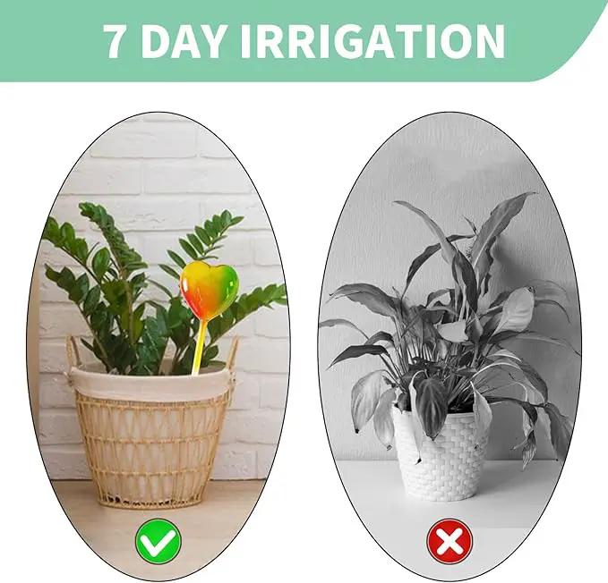 Glass Plant Watering Globes, Flower Watering Globes Self Watering Star Plant Watering Pot, Automatic Multicolored Glass Watering Spray for Everyday Use,3 Pack (A) by GreenHaven Gardens