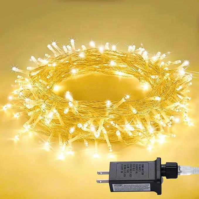 JMEXSUSS Connectable Warm White String Lights Indoor Bedroom, 8 Modes Christmas String Light Plug in Classroom Lights, 33ft 100 LED Fairy Twinkle Light Outdoor for Classroom Christmas Tree Decor by GreenHaven Gardens