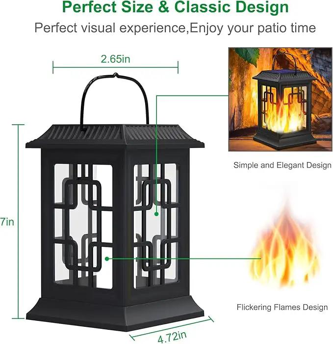 Solar Lanterns Outdoor Waterproof, Hanging Solar Lights for Outside Black Hanging Solar Powered Lantern Decorative for Garden Yard Patio, 2 Pack by GreenHaven Gardens