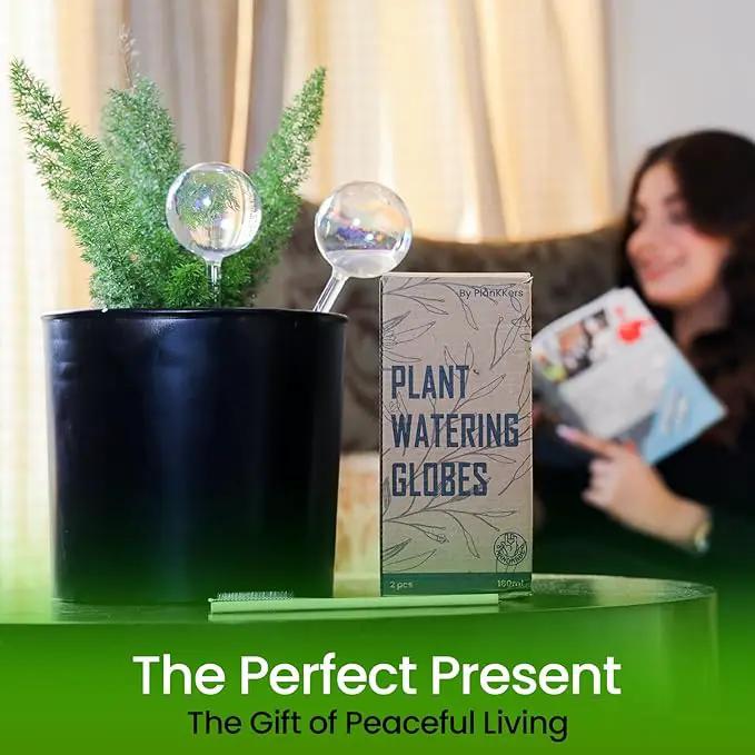 Large 4 Pcs Iridescent Self Watering Globes, Glass Rainbow Plant Watering Globes, Self Watering Planter Insert, Automatic Plant Waterer Indoor, Plant Watering Devices, Plant Water Globe, Watering Bulb by GreenHaven Gardens