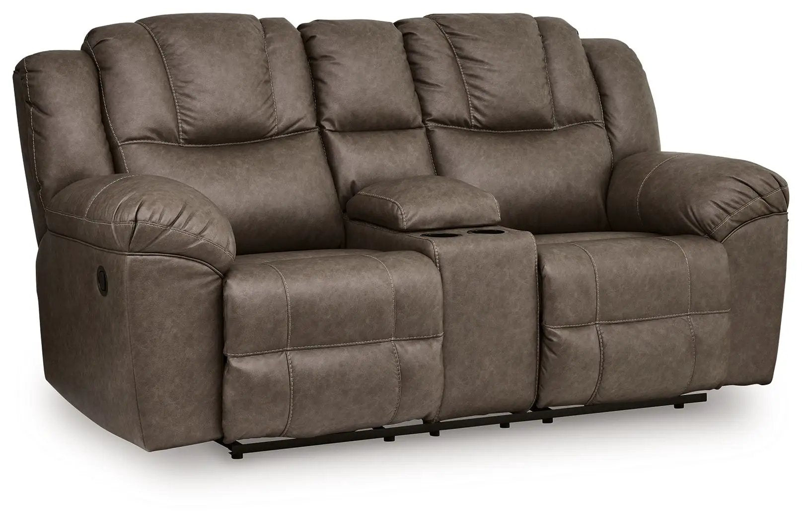 Lowilla - Double Reclining Loveseat With Console - Driftwood by Unique Piece Furniture