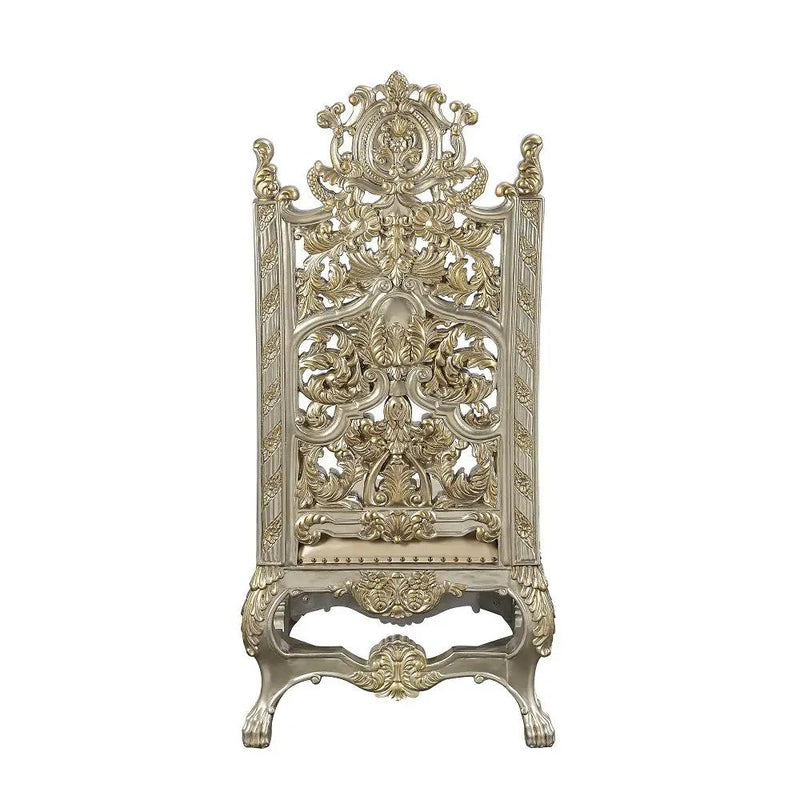 Danae - Side Chair (Set of 2) - Synthetic Leather , Champagne & Gold by Unique Piece Furniture