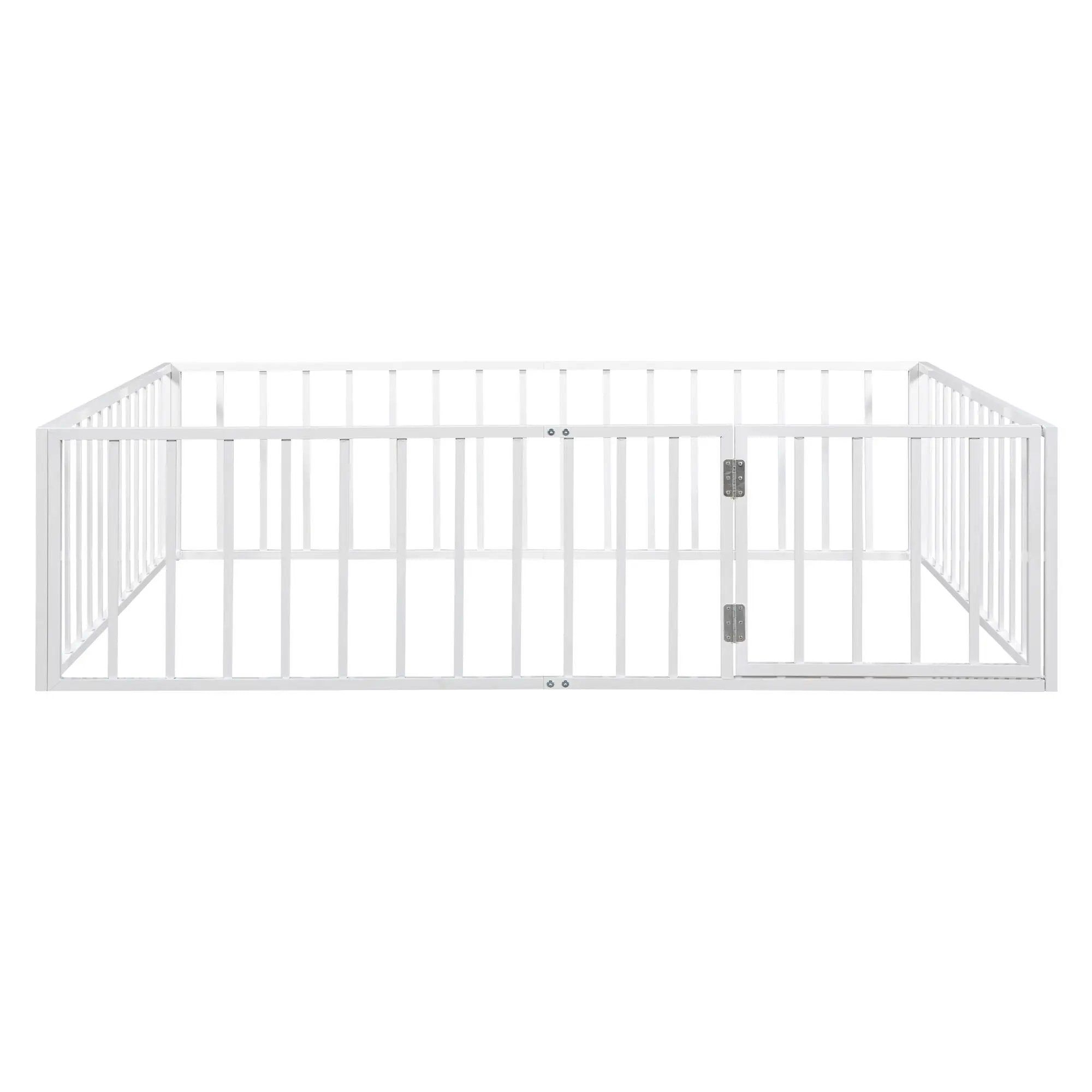 Metal Floor Bed Frame With Fence And Door by Unique Piece Furniture