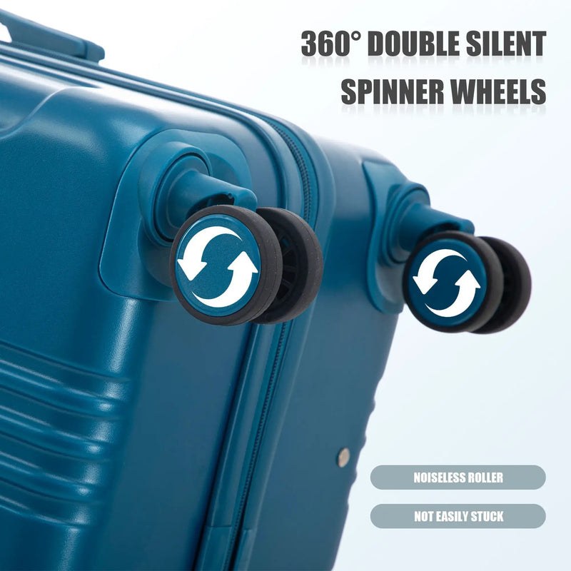 3-Piece ABS Spinner Wheel Luggage Set 20"/24"/28" Dark Blue by HouseOfZazla