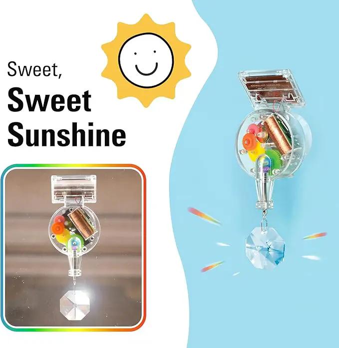 Kikkerland Solar Powered Rainbow Maker – Prism Suncatcher, Fun Home Window Decor – Unique Gift for Christmas & Birthdays – Single Crystal by GreenHaven Gardens