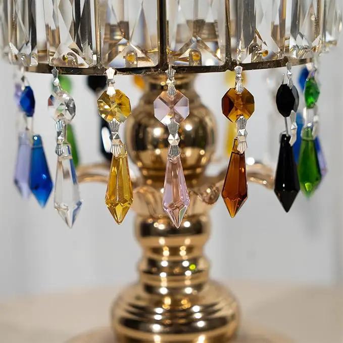 HDCRYSTALGIFTS 40pcs Rainbow Colors Crystal Icicle Pendant Chandelier Teardrop Prisms Drops Lamp Candle Holders Curtain DIY Parts,38mm by GreenHaven Gardens