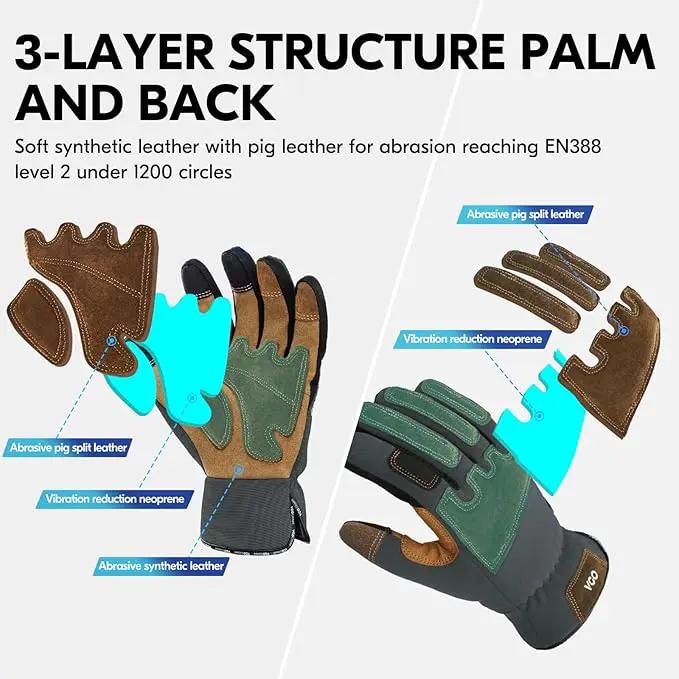 Vgo... 1-Pair Gardening Gloves Men, Safety Work Gloves, Puncture-proof, Thornproof, Touchscreen (SL7475) by GreenHaven Gardens