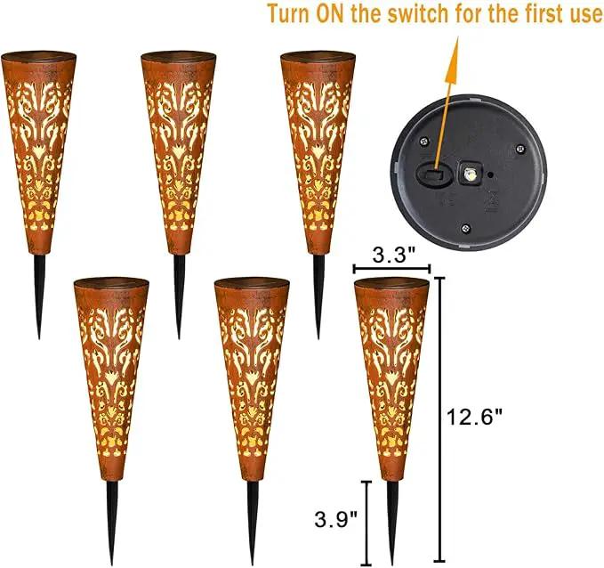 Go2garden 6Pcs Garden Solar Lights Outdoor Stakes Decorative Lighting for Yard, Pathway, Patio Decor Lawn Ornament (Red Copper) by GreenHaven Gardens