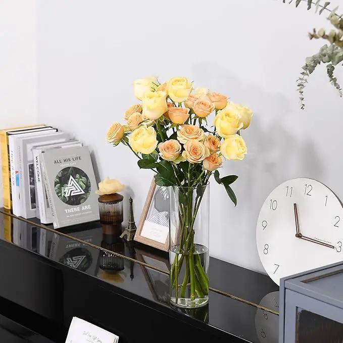 Clear Flower Vase, Non-breakable Vases, 6" W x 16" H, Acrylic Vase, Aesthetic Room Decor Cylindrical Modern Flower Vases for Table Centerpiece, Home Decor, Women Floral Arrangement Gift by GreenHaven Gardens