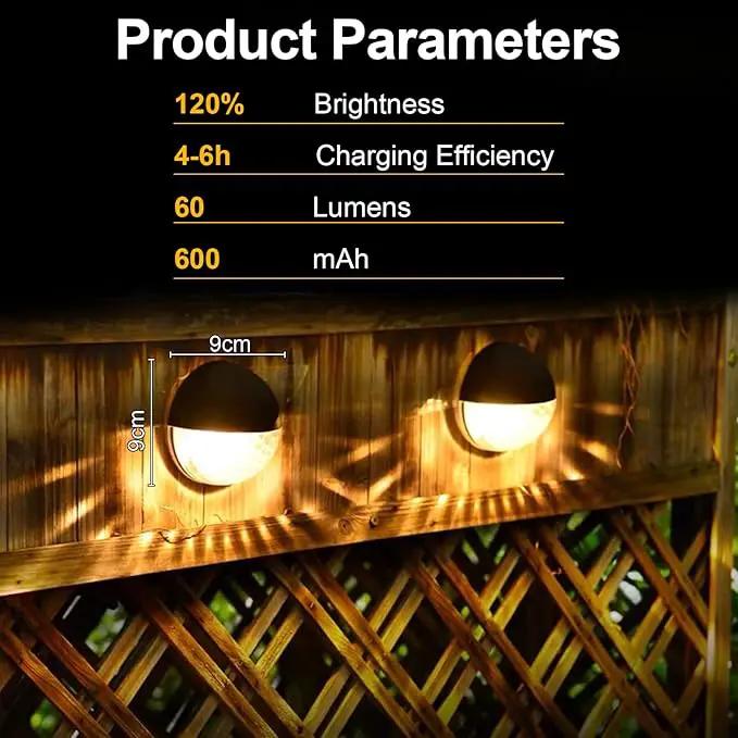 VNPONV RGB Solar Deck Lights Outdoor 6 Pack, Solar Fence Step Lights IPX7 Waterproof Led Solar Lights for Outdoor Stairs, Yard, Patio, and Pathway by GreenHaven Gardens