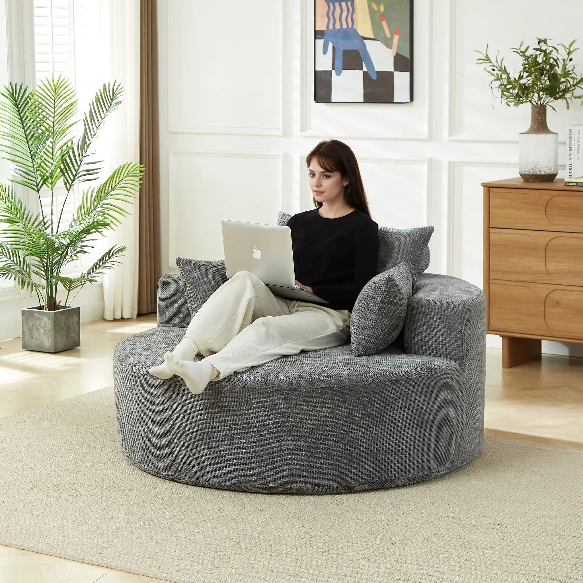Single Sofa, Sleeper Chair For Living Room - Gray by HouseOfZazla