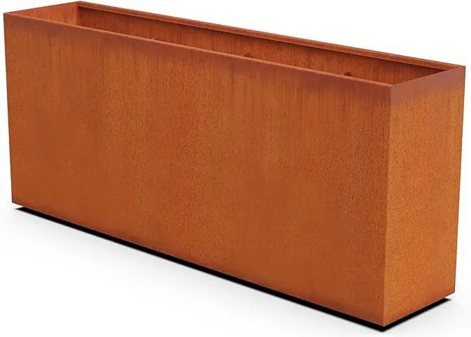 Corten Steel Planter Rectangle Outdoor Metal Garden Box Heavy Duty | Made in USA | Fully Assembled by GreenHaven Gardens
