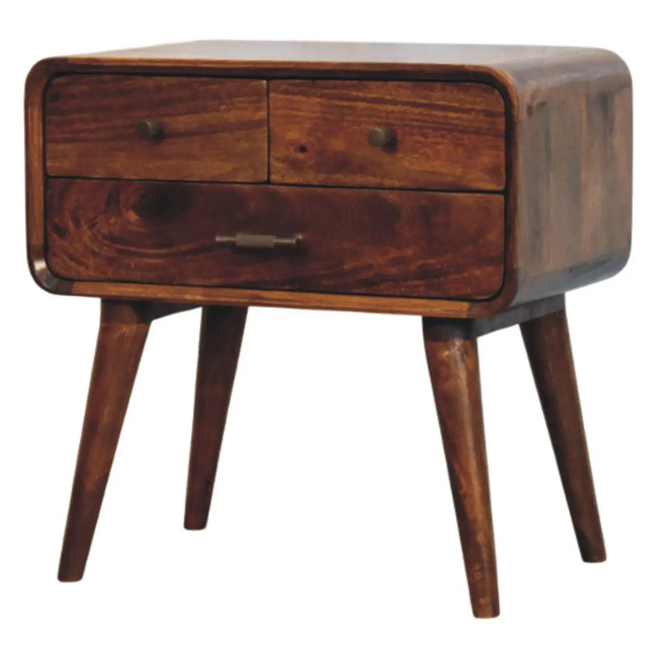Avora - 3 Drawer Nightstand - Brown by HouseOfZazla
